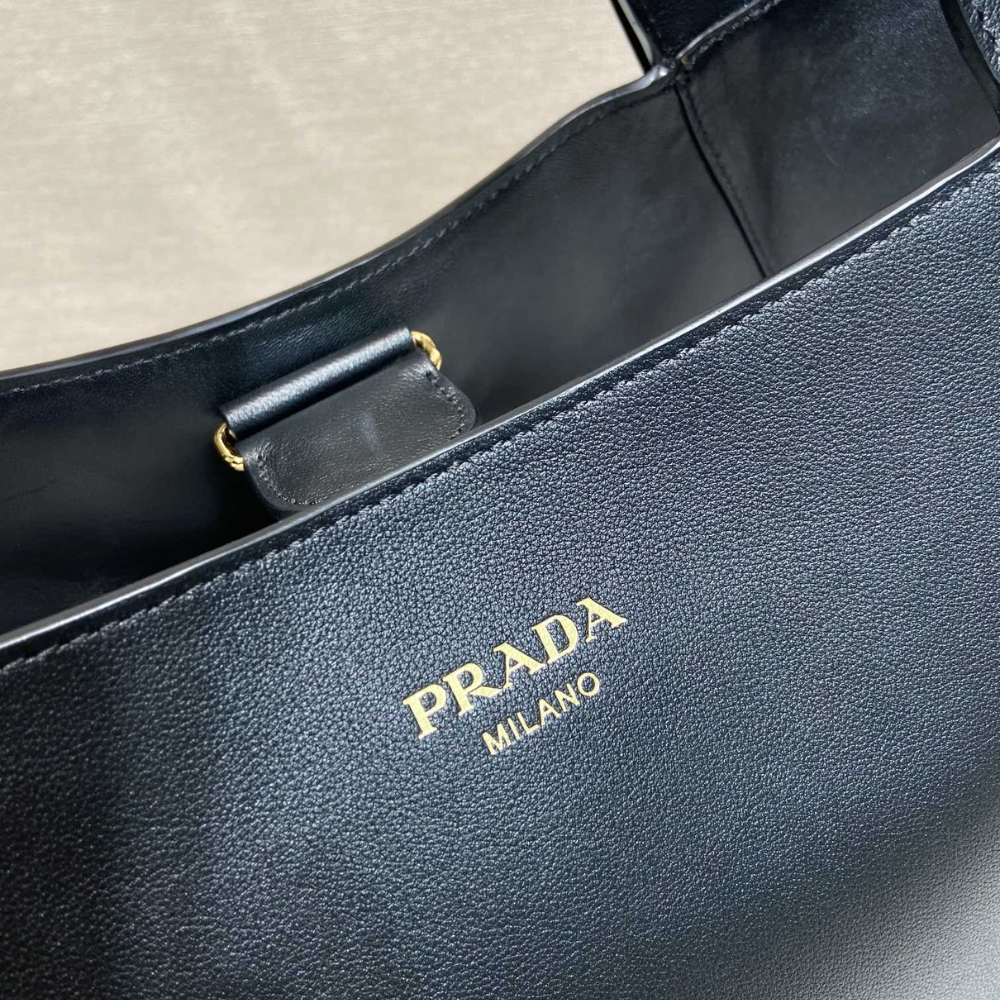 Black Large Leather Tote Bag for Women