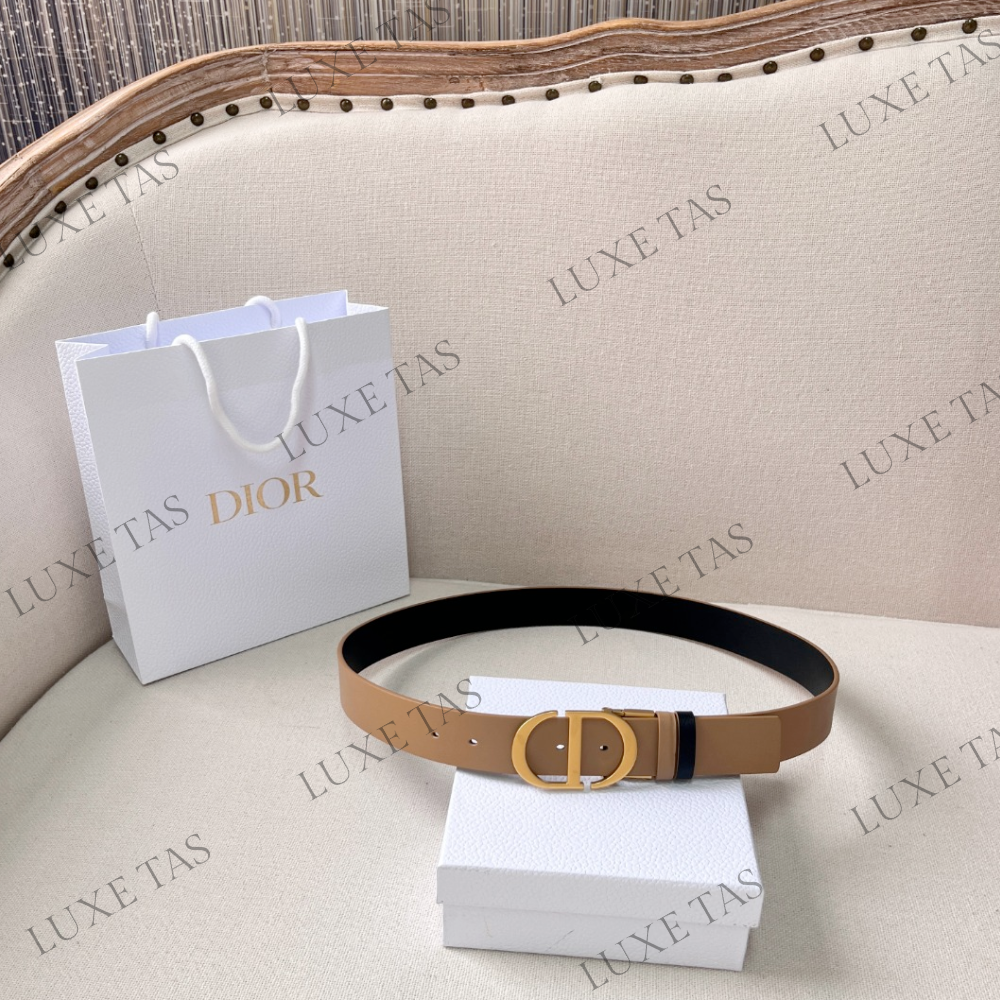 35mm Hazelnut and Black 30 Montaigne Reversible Belt