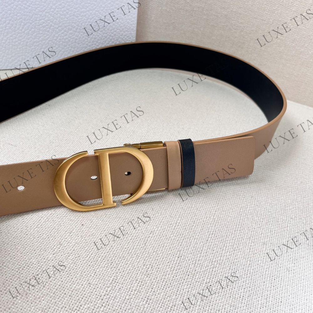 35mm Hazelnut and Black 30 Montaigne Reversible Belt