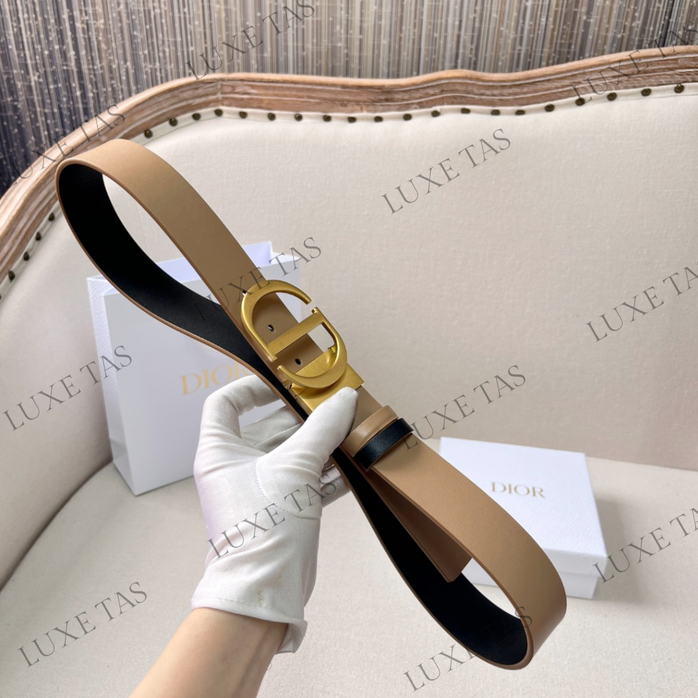 35mm Hazelnut and Black 30 Montaigne Reversible Belt