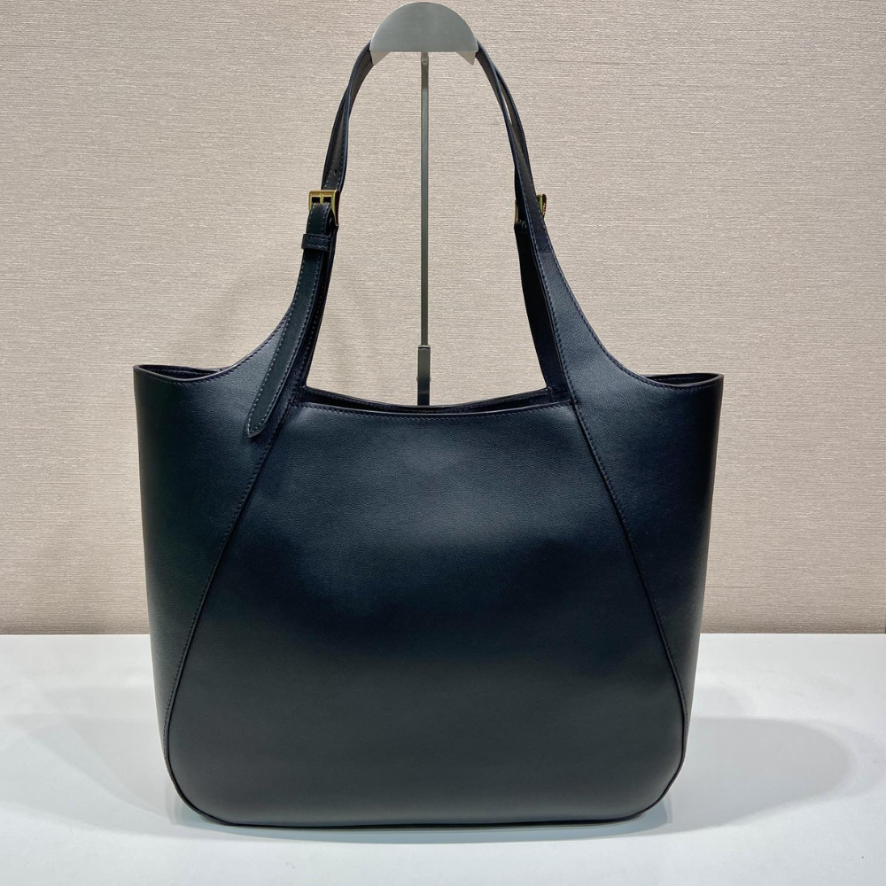 Black Large Leather Tote Bag for Women
