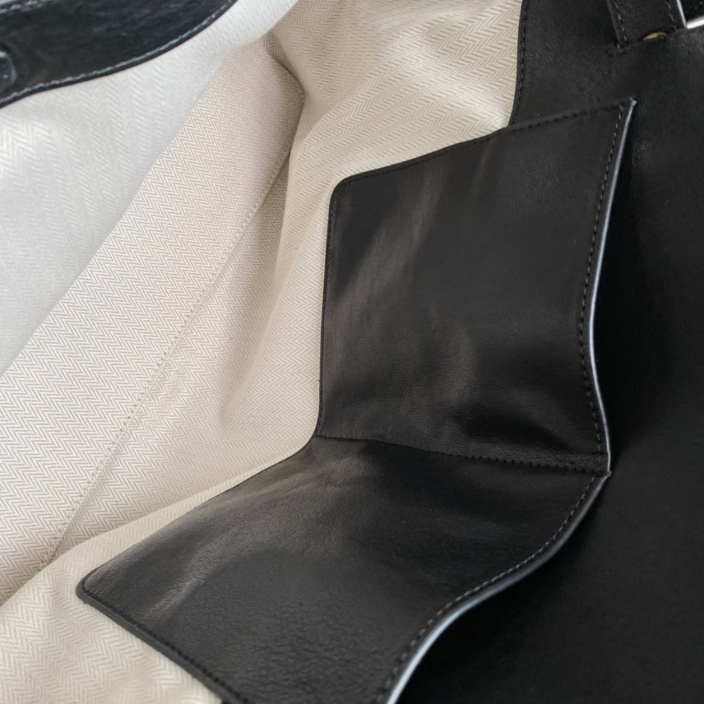 Aventure Nappa Leather Bag Black Leather Tote Bag for Women
