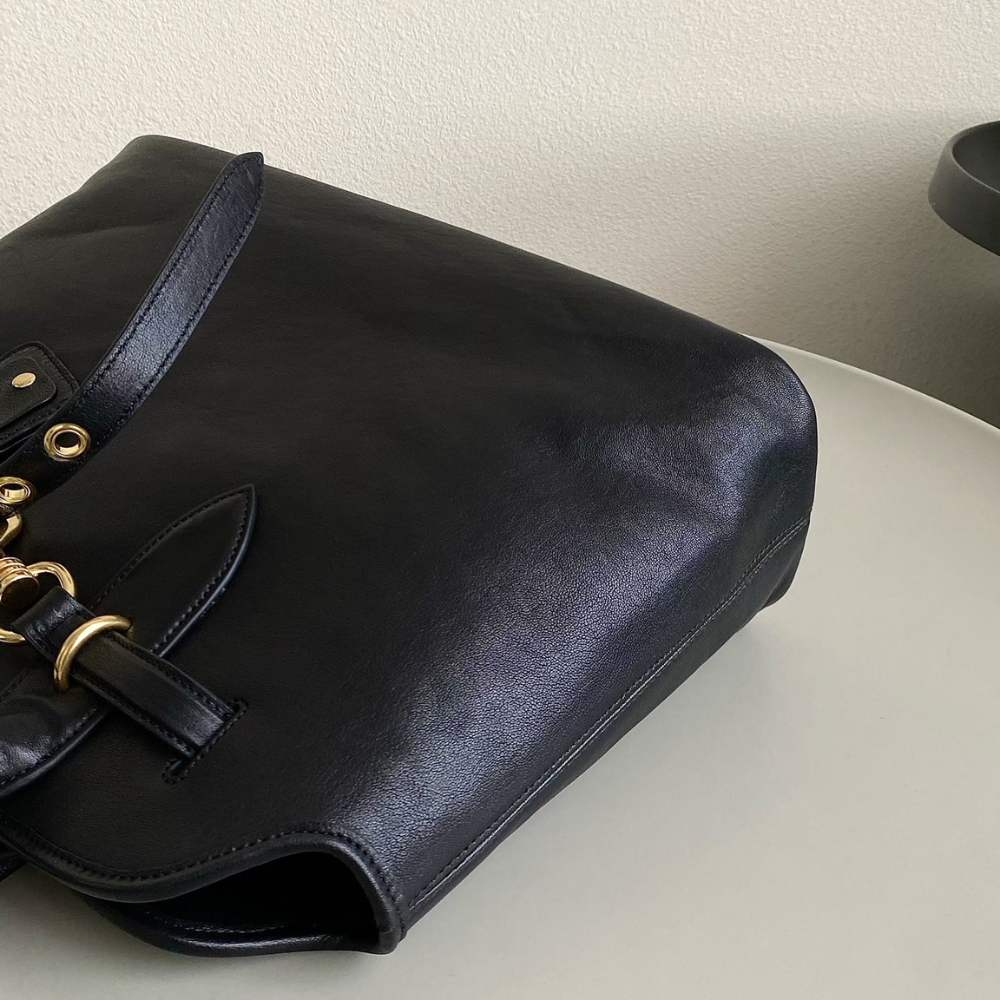 Aventure Nappa Leather Bag Black Leather Tote Bag for Women