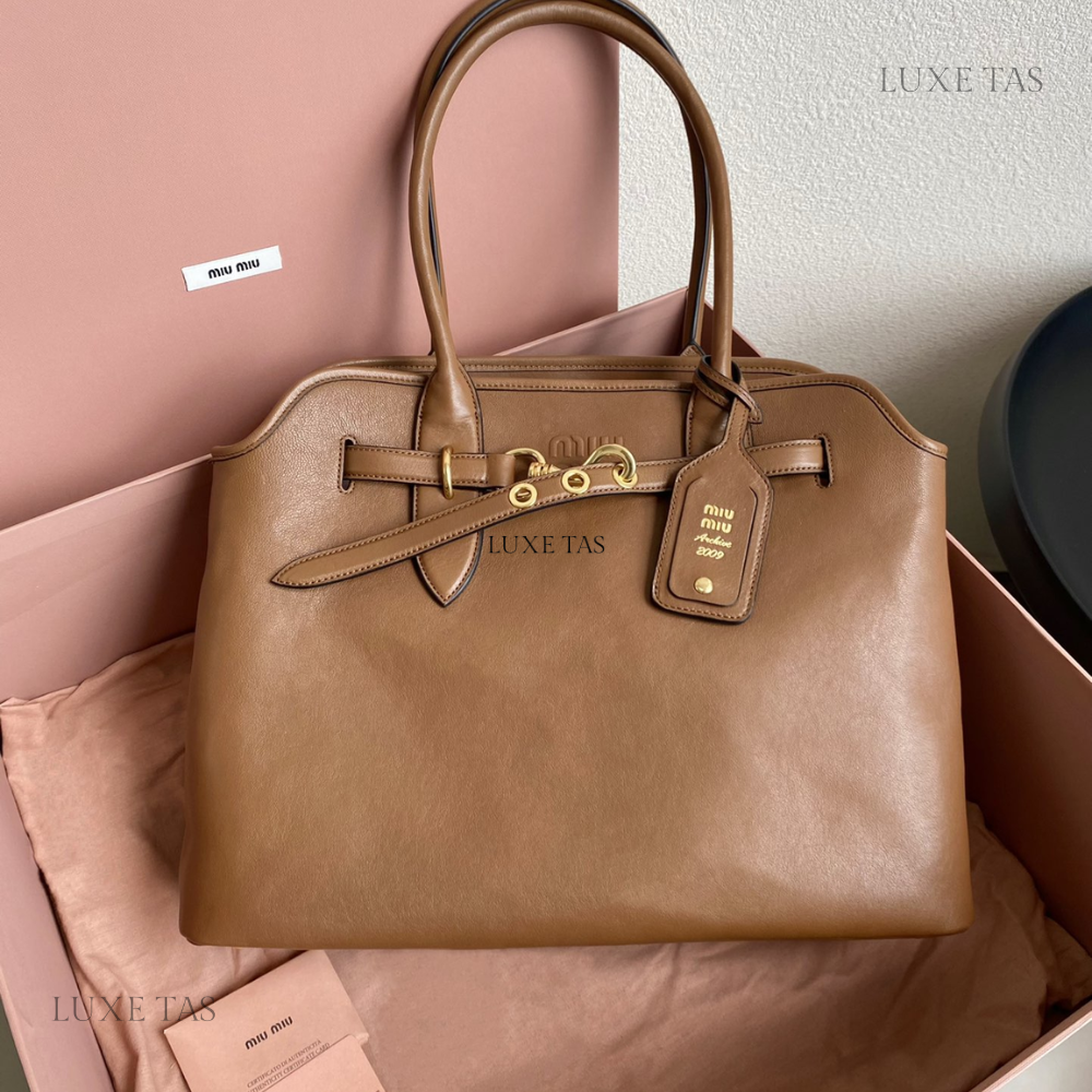 Aventure Nappa Leather Bag Oak Leather Tote Bag for Women