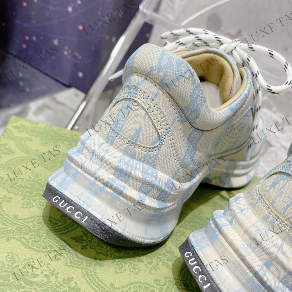 Beige & Blue GG Run Sneaker