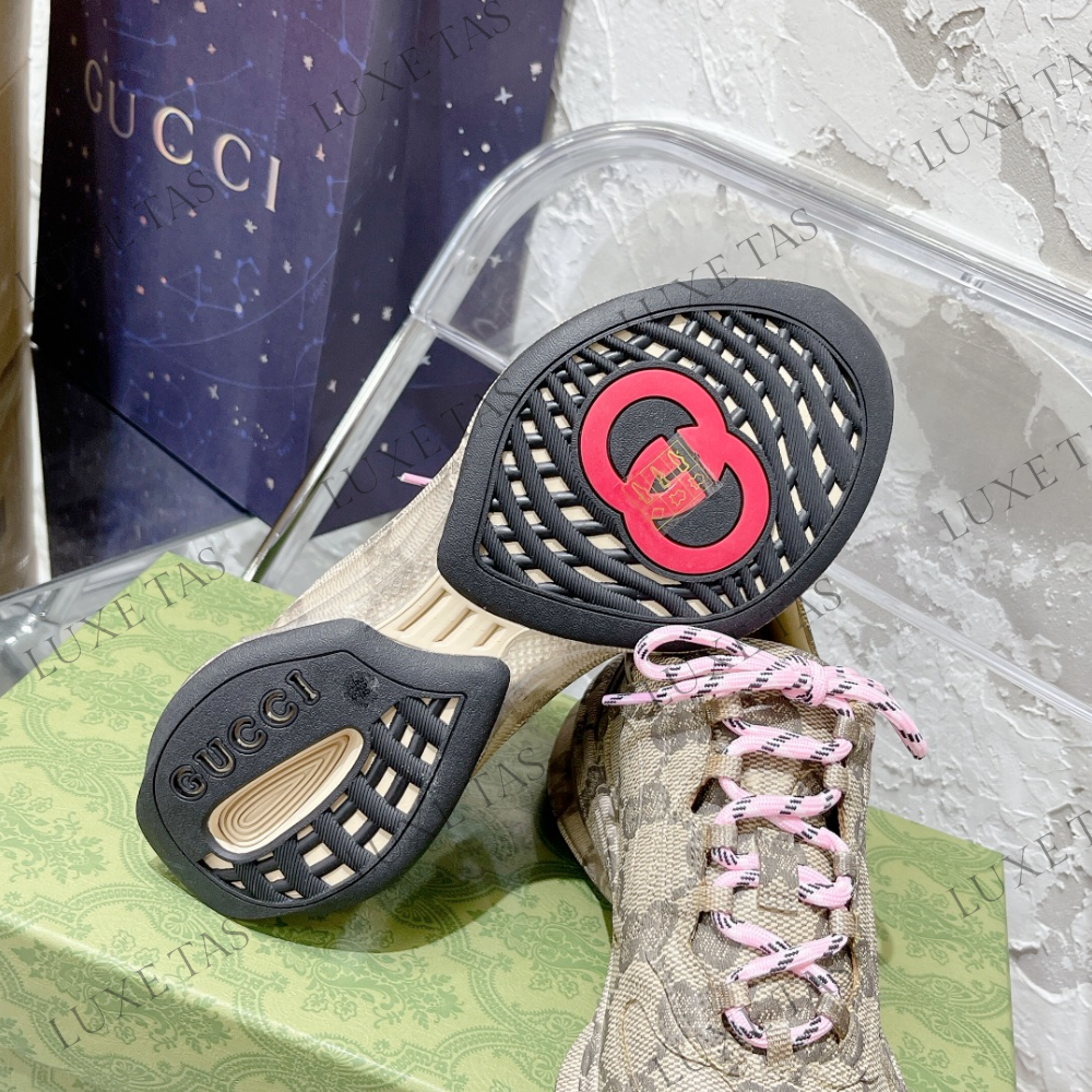 Beige & Ebony GG Run Sneaker