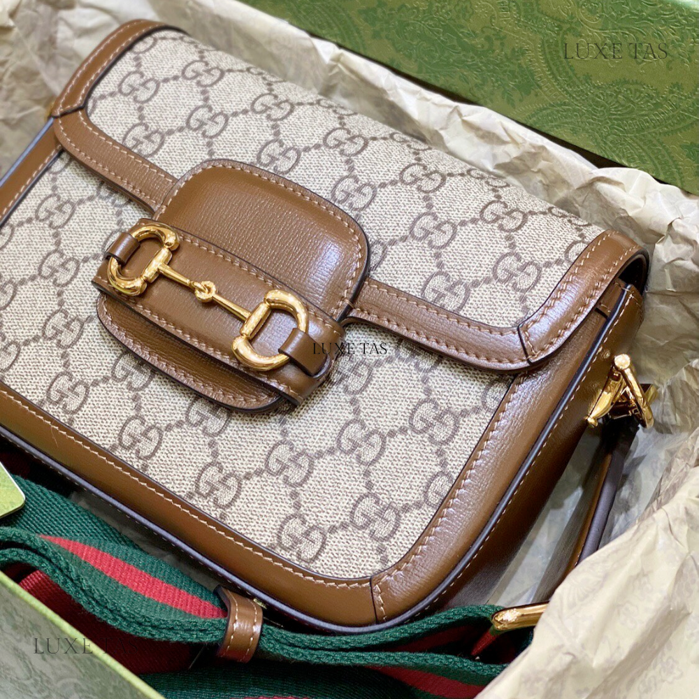 Beige and Ebony GG Horsebit 1955 Mini Bag - Leather Crossbody Bag for Men