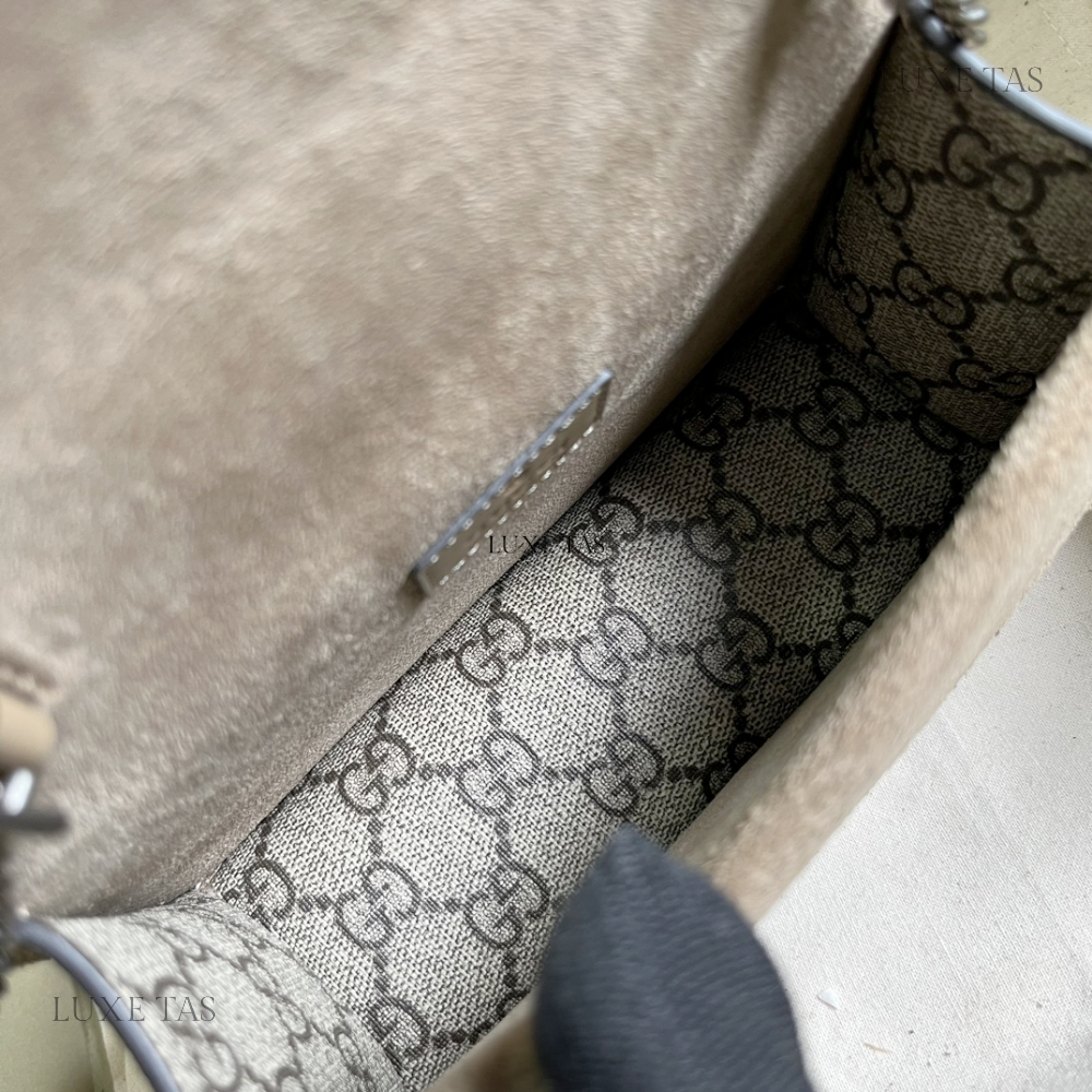 Beige and Ebony G*G Supr*me Canvas Dionysus Mini Top Handle Bag - Leather Handbag for Women
