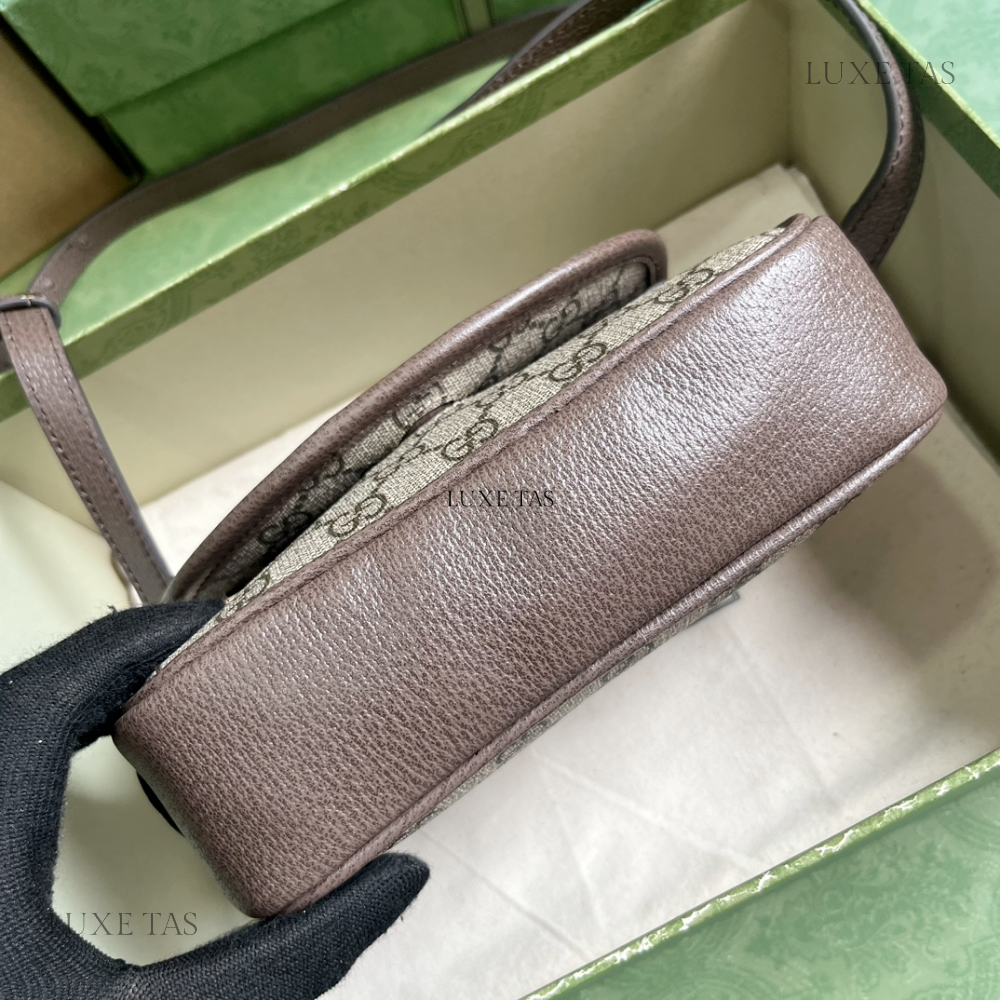 Beige and Ebony Ophidia GG Mini Shoulder Bag - Leather Crossbody Bag for Men