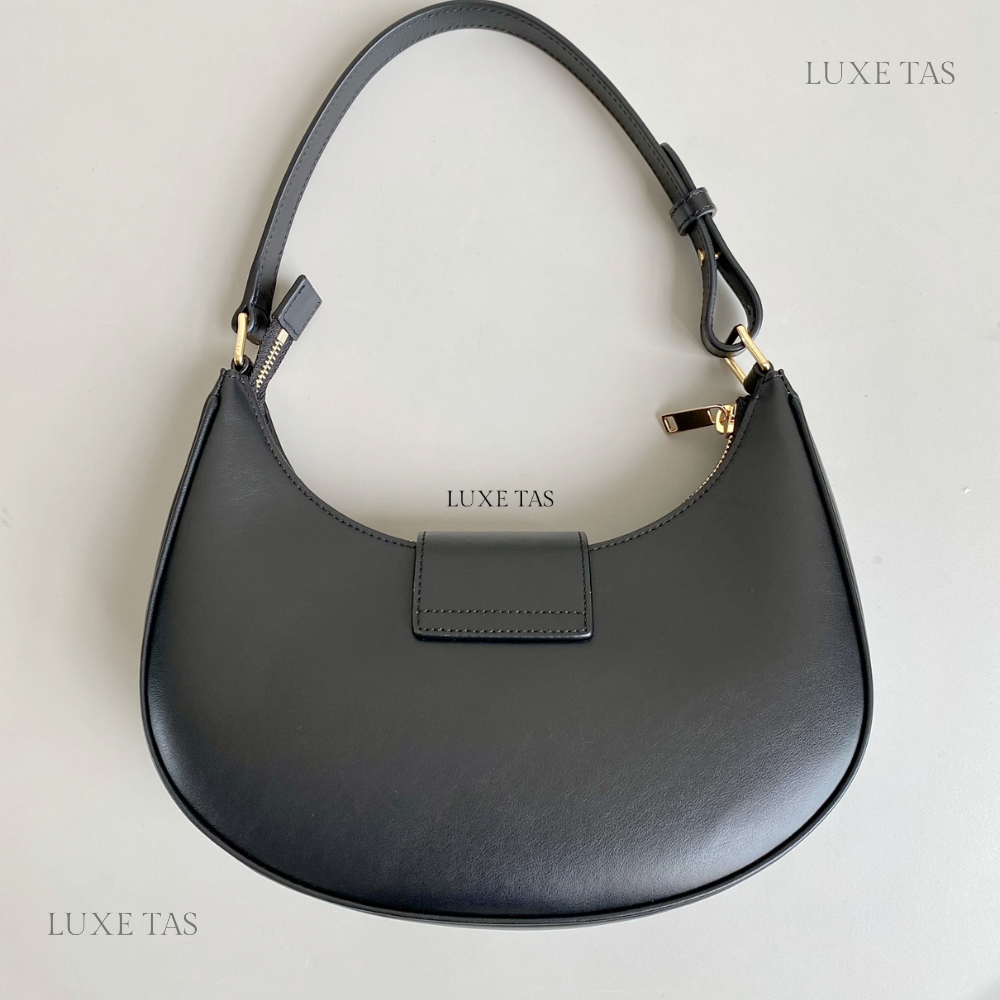 Black Ava Triomphe Soft Bag In Smooth Calfskin