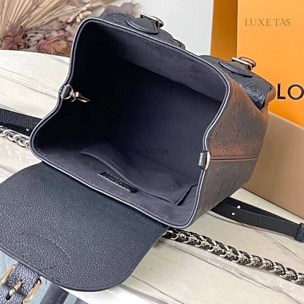 Black Backup Leather Backpack for Women