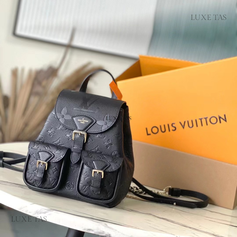 Black Backup Leather Backpack for Women