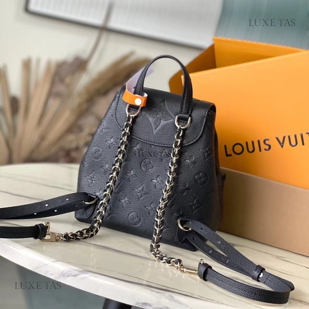 Black Backup Leather Backpack for Women