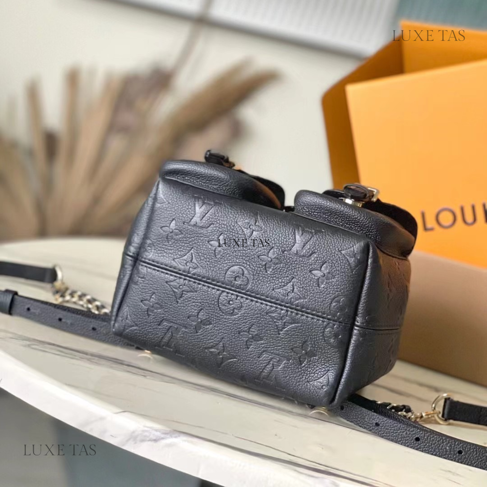 Black Backup Leather Backpack for Women