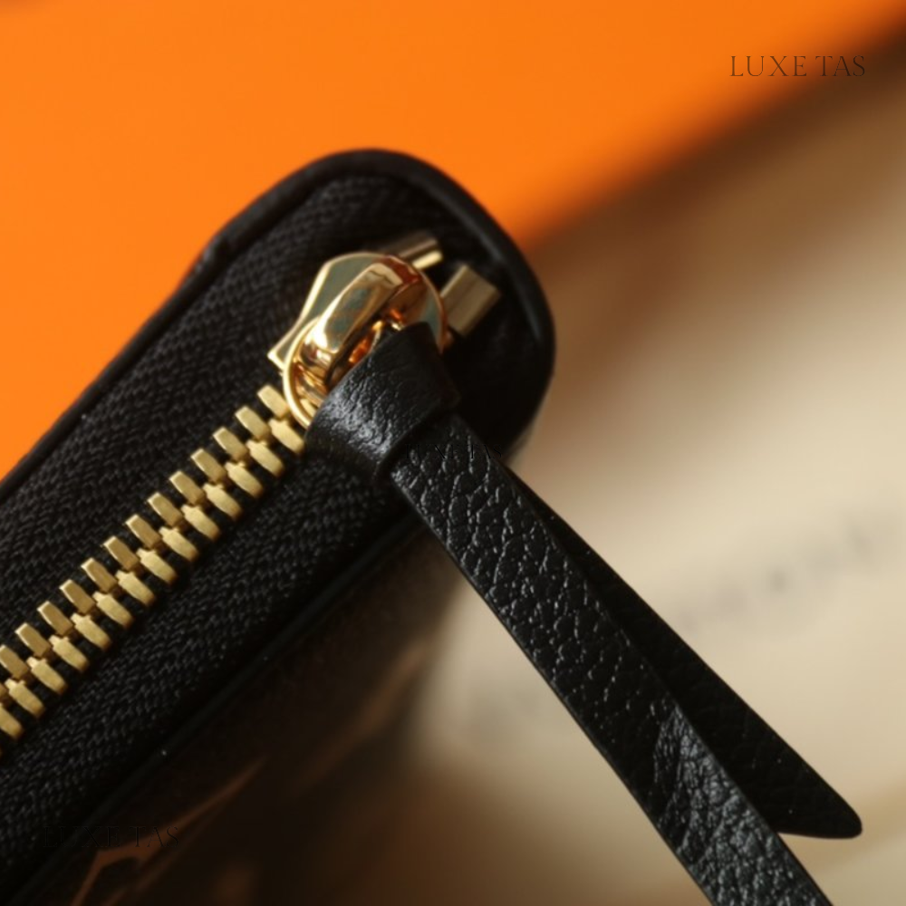 Black Beige Monogram Empreinte Leather Zippy Wallet - Leather Wallet for Women