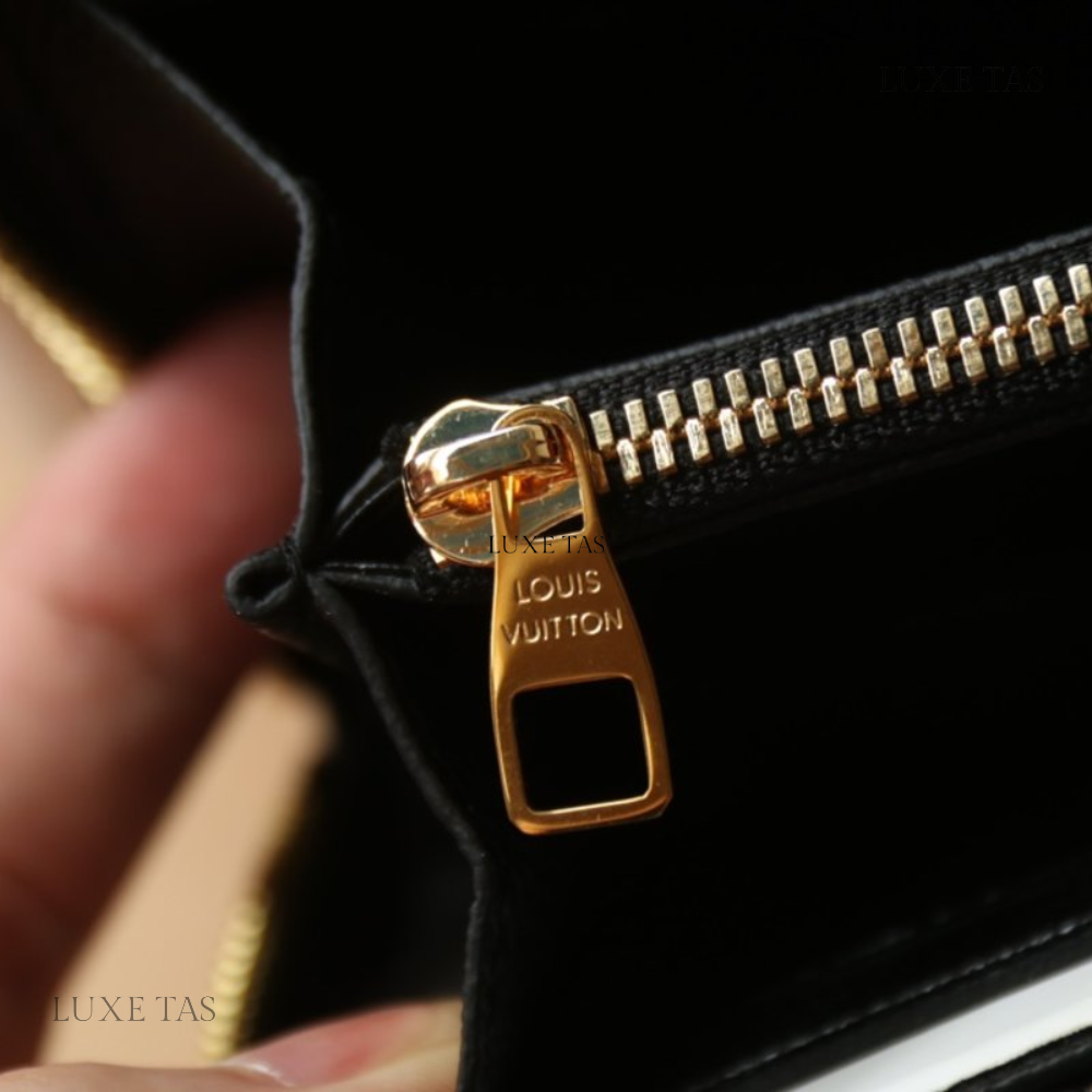 Black Beige Monogram Empreinte Leather Zippy Wallet - Leather Wallet for Women