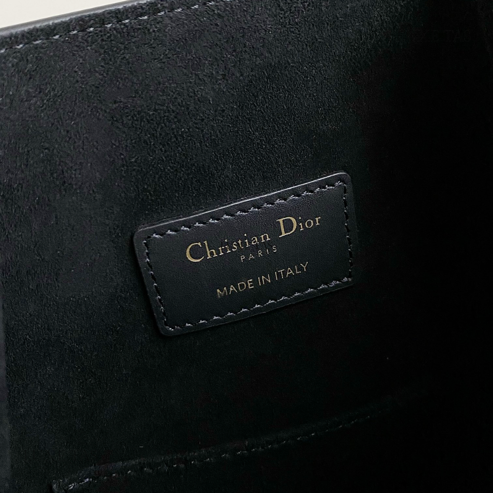 Black C*D-Embossed Calfskin Medium C'Est Dior Bag