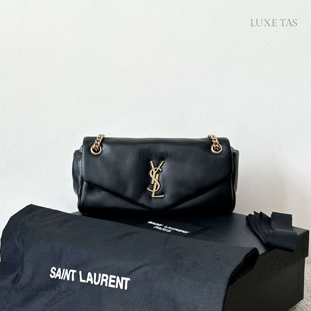 Black Calypso In Plunged Lambskin - Leather Shoulder Bag for Women