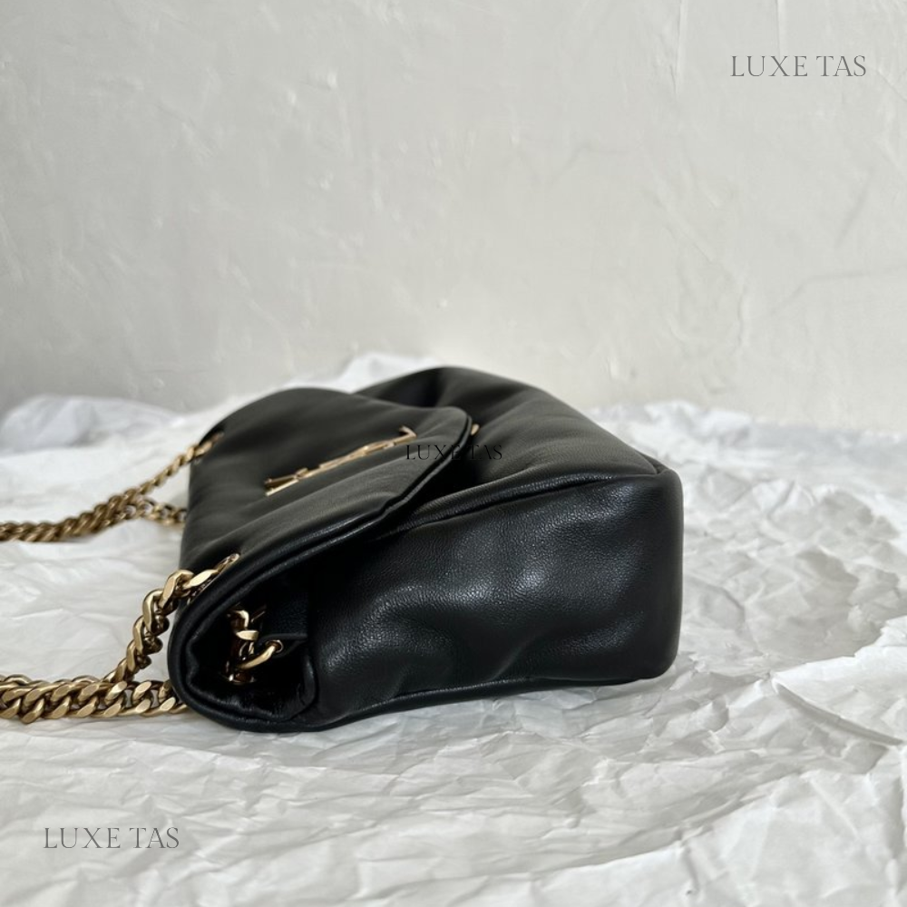 Black Calypso In Plunged Lambskin - Leather Shoulder Bag for Women