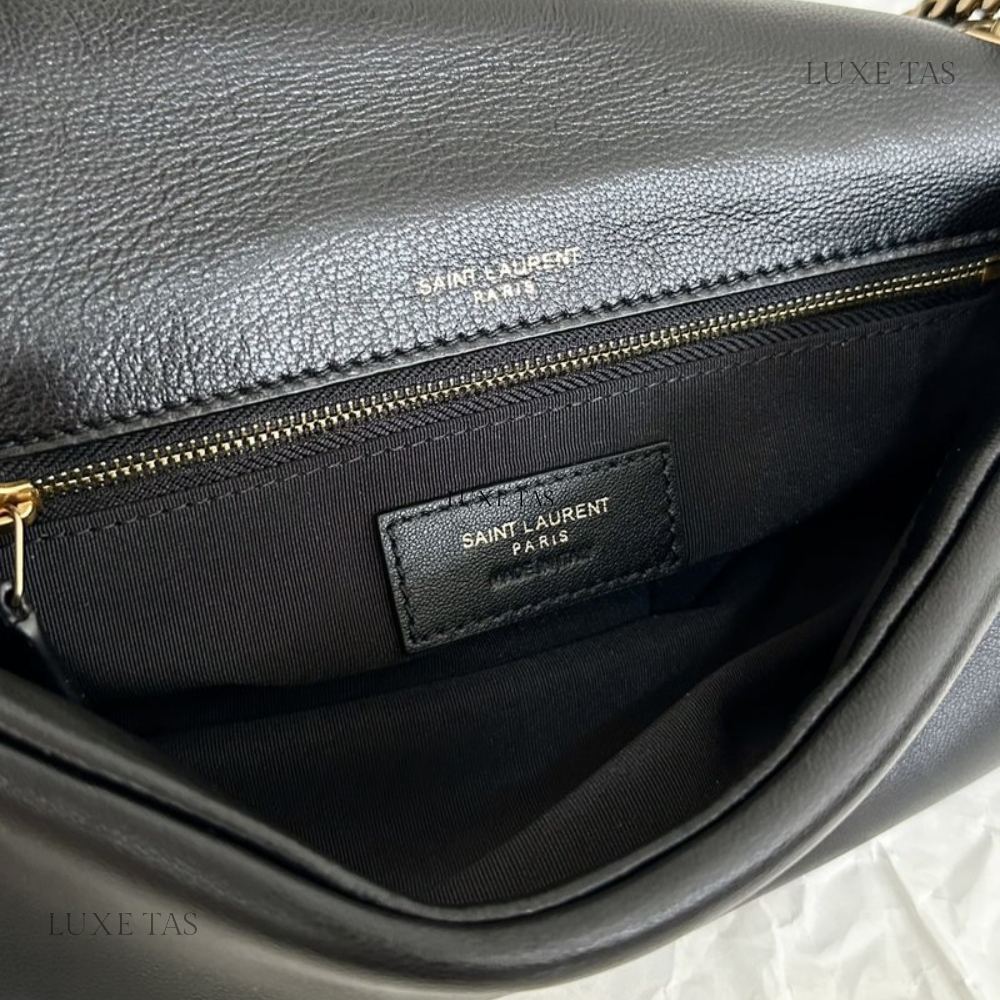 Black Calypso In Plunged Lambskin - Leather Shoulder Bag for Women