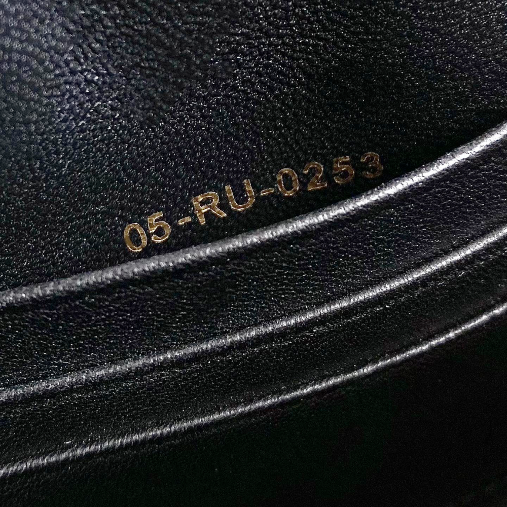 Black Cannage Lambskin D Caro Colle Noire Clutch with Chain - Leather Crossbody Bag for Women