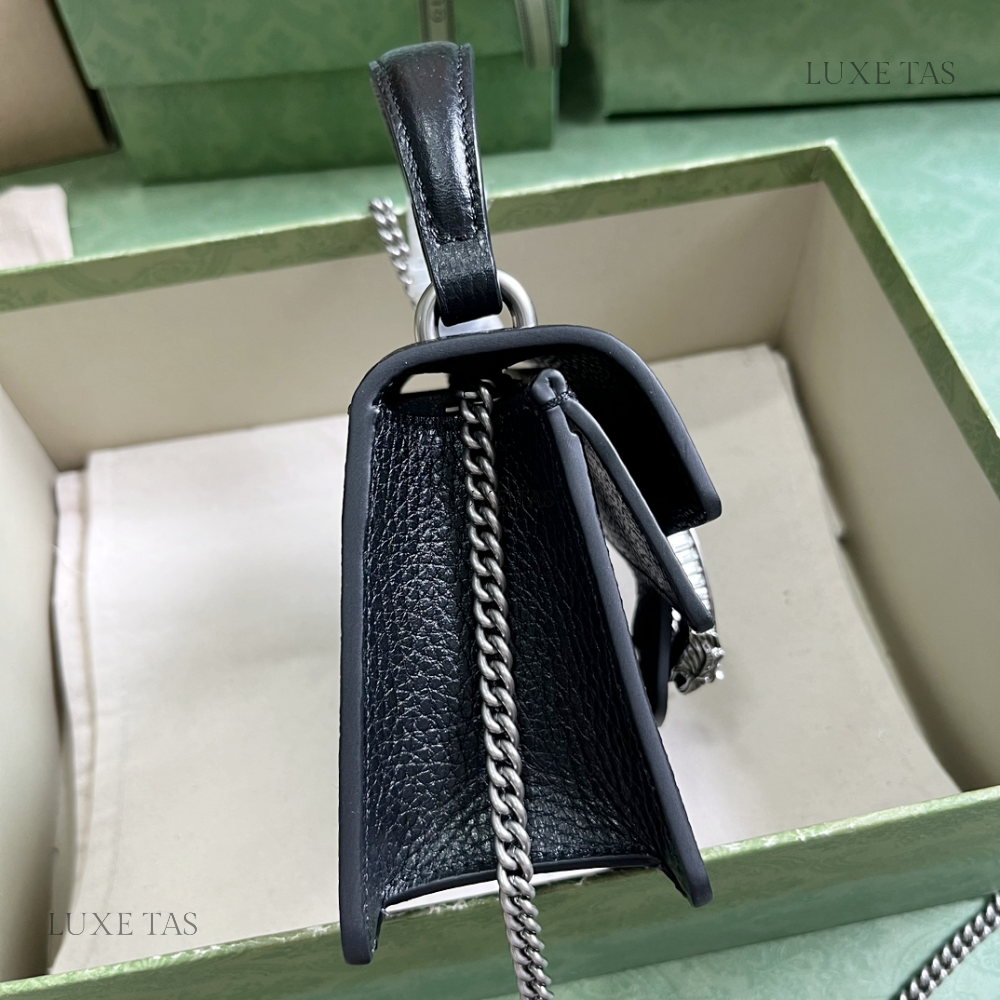 Black Dionysus Mini Top Handle Bag - Leather Handbag for Women