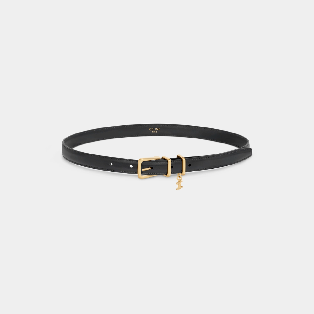 Black Elegant Charm 1 Belt In Taurillon Leather