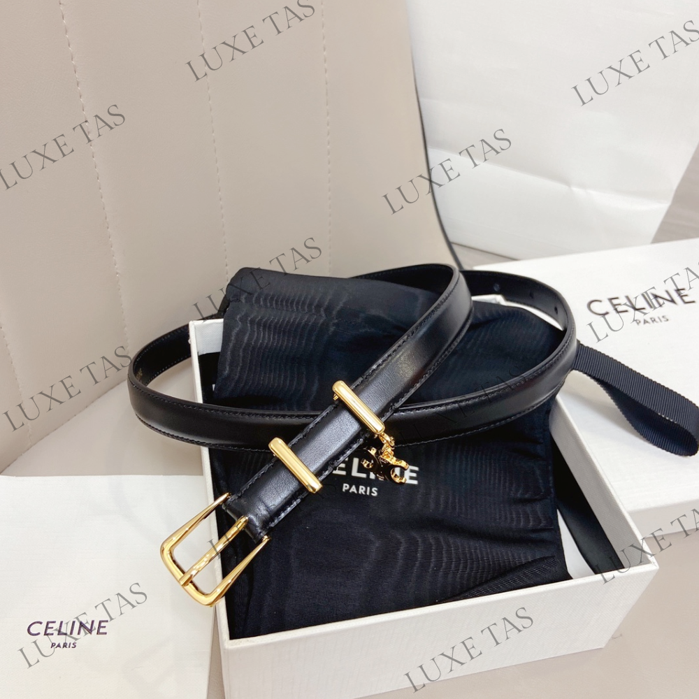 Black Elegant Charm 1 Belt In Taurillon Leather