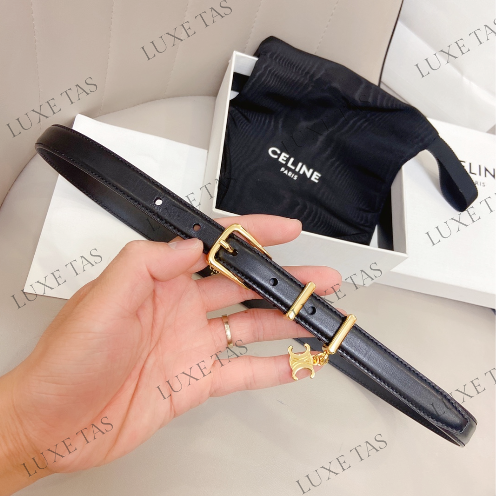 Black Elegant Charm 1 Belt In Taurillon Leather