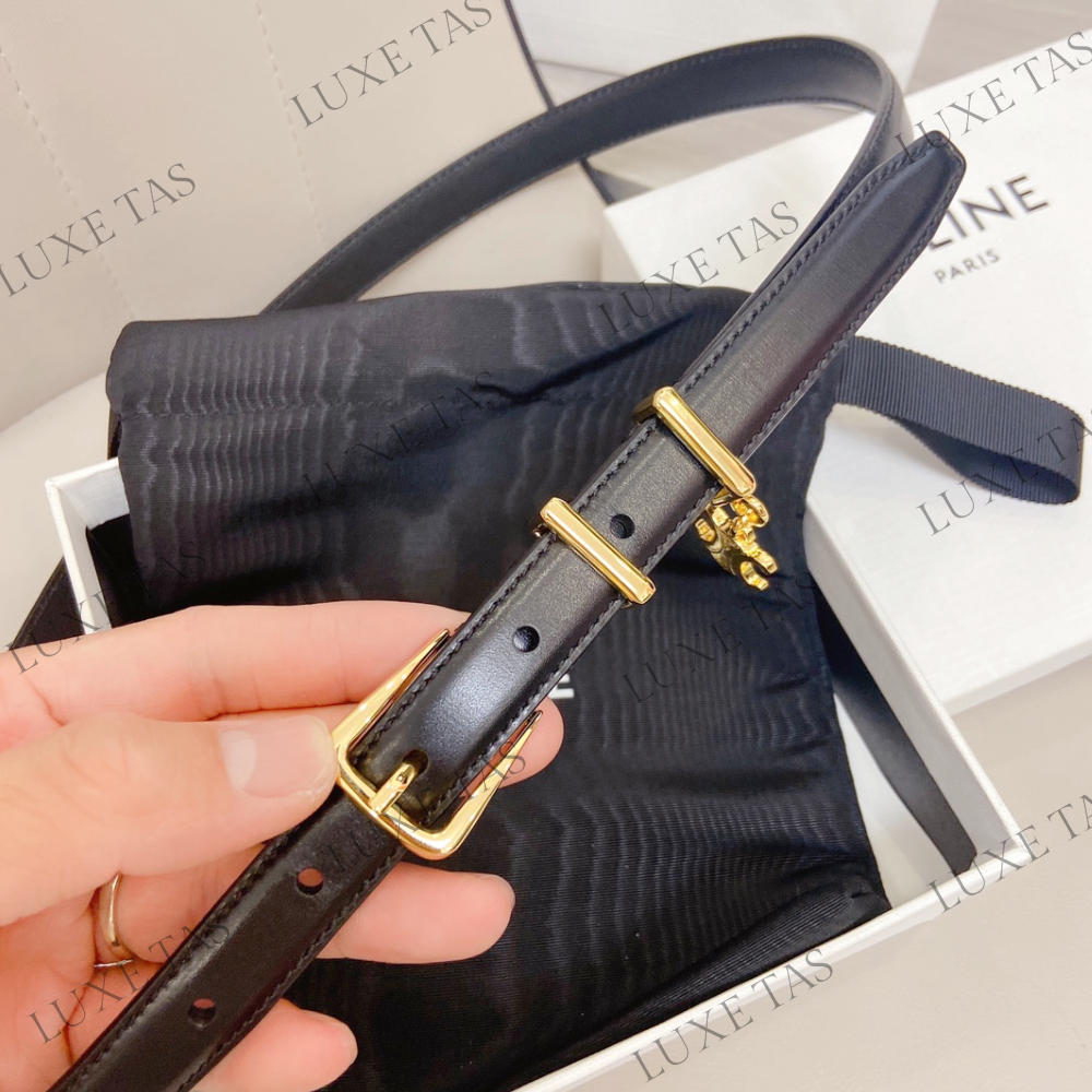 Black Elegant Charm 1 Belt In Taurillon Leather