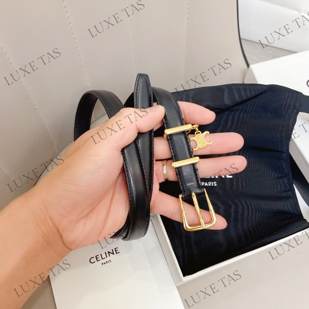 Black Elegant Charm 1 Belt In Taurillon Leather
