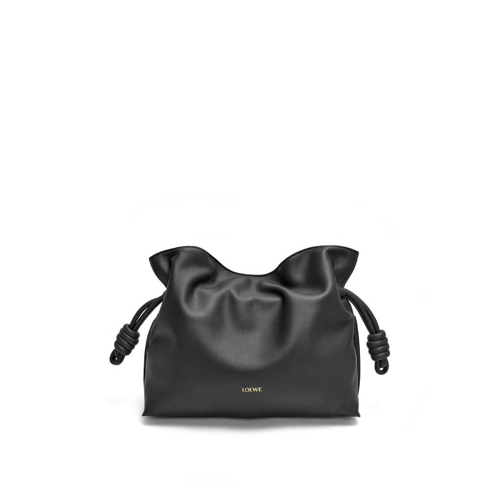 Black Flamenco Clutch In Nappa Calfskin - Leather Crossbody Bag for Women