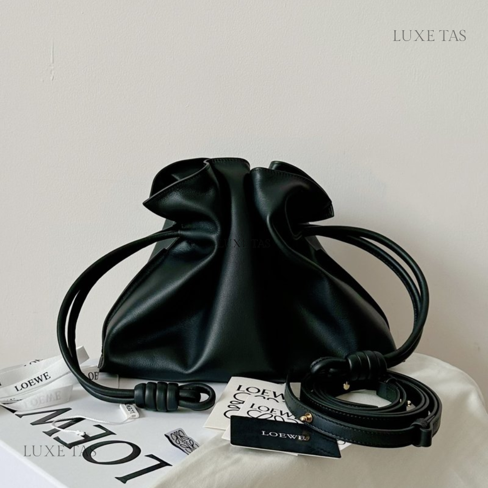 Black Flamenco Clutch In Nappa Calfskin - Leather Crossbody Bag for Women