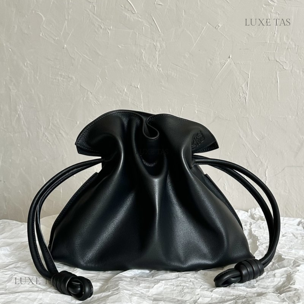 Black Flamenco Clutch In Nappa Calfskin - Leather Crossbody Bag for Women
