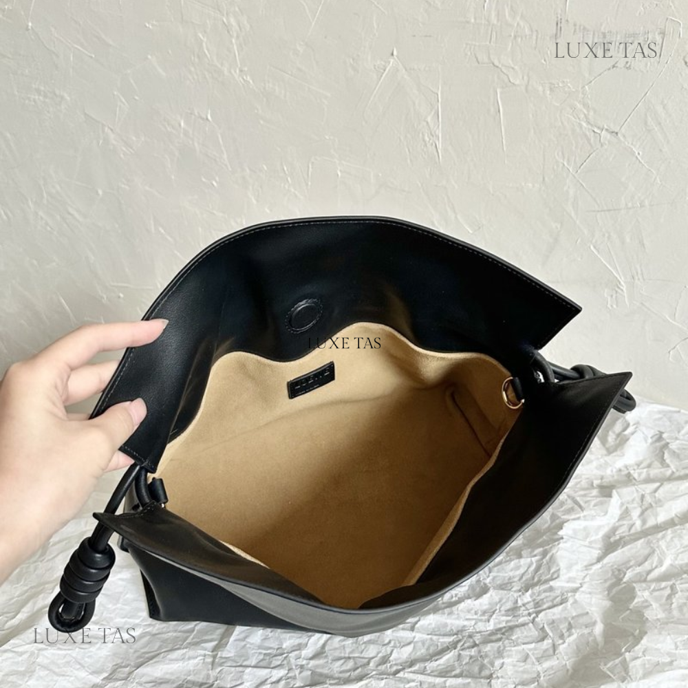 Black Flamenco Clutch In Nappa Calfskin - Leather Crossbody Bag for Women