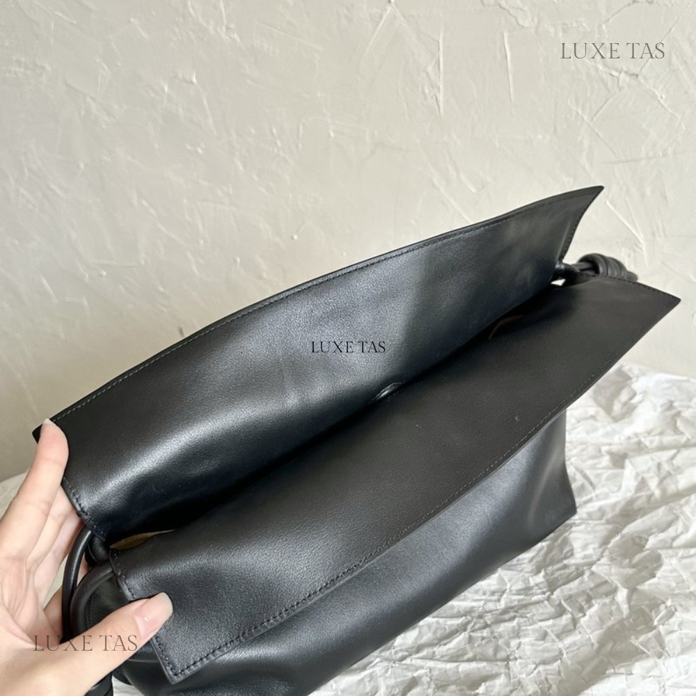 Black Flamenco Clutch In Nappa Calfskin - Leather Crossbody Bag for Women