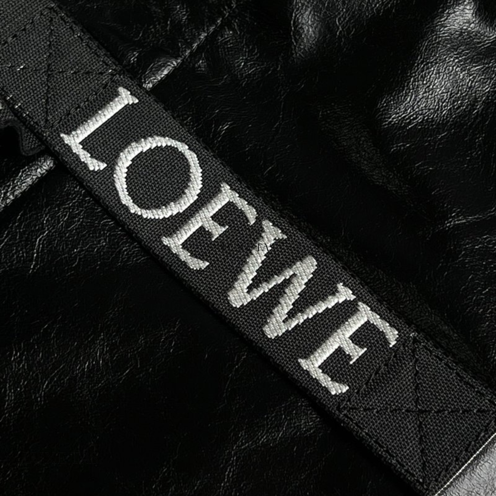 Black Fold Shopper In Paper Calfskin - Leather Tote Bag for Women