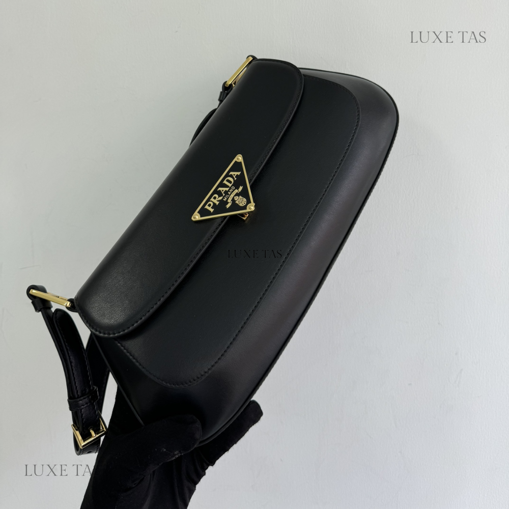 Black Leather Shoulder Bag for Women