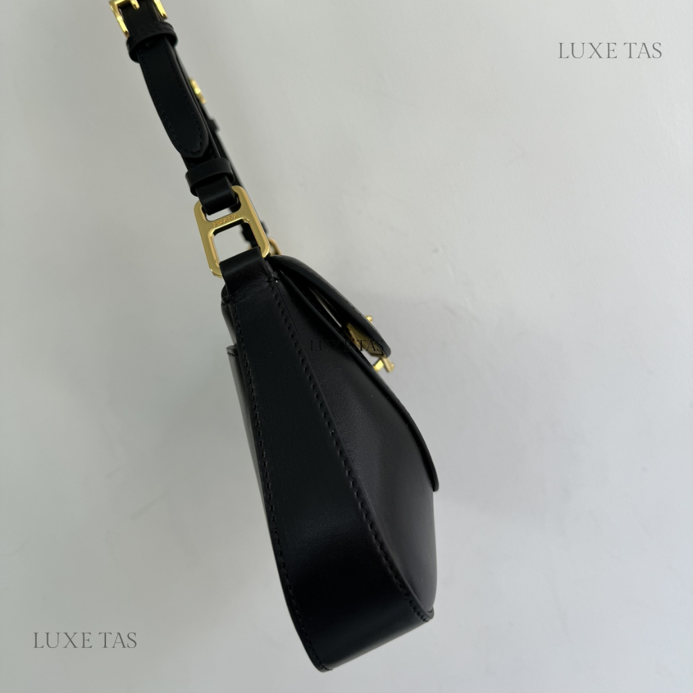 Black Leather Shoulder Bag for Women
