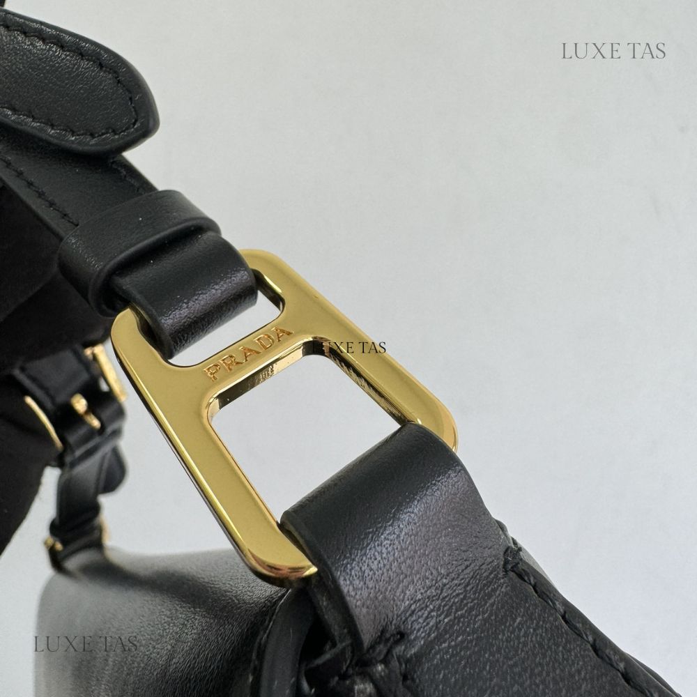 Black Leather Shoulder Bag for Women