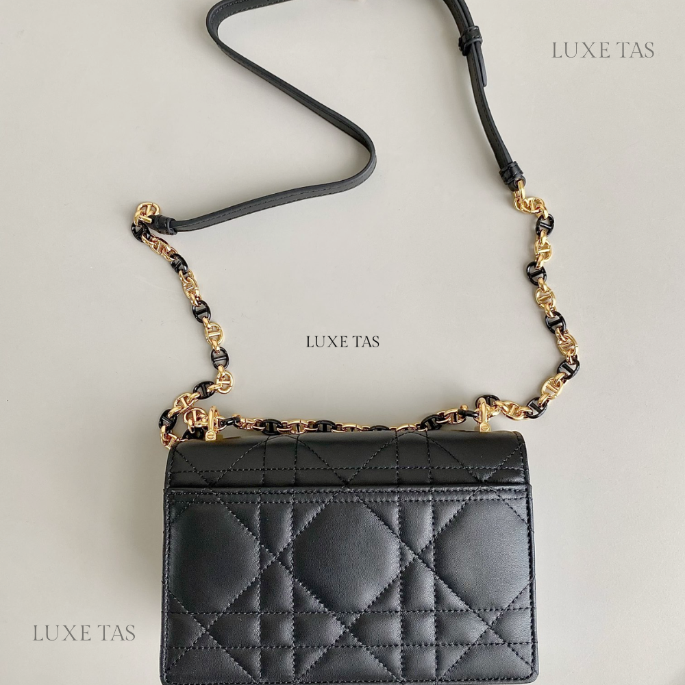 Black Macrocannage Lambskin Miss Caro Mini Bag