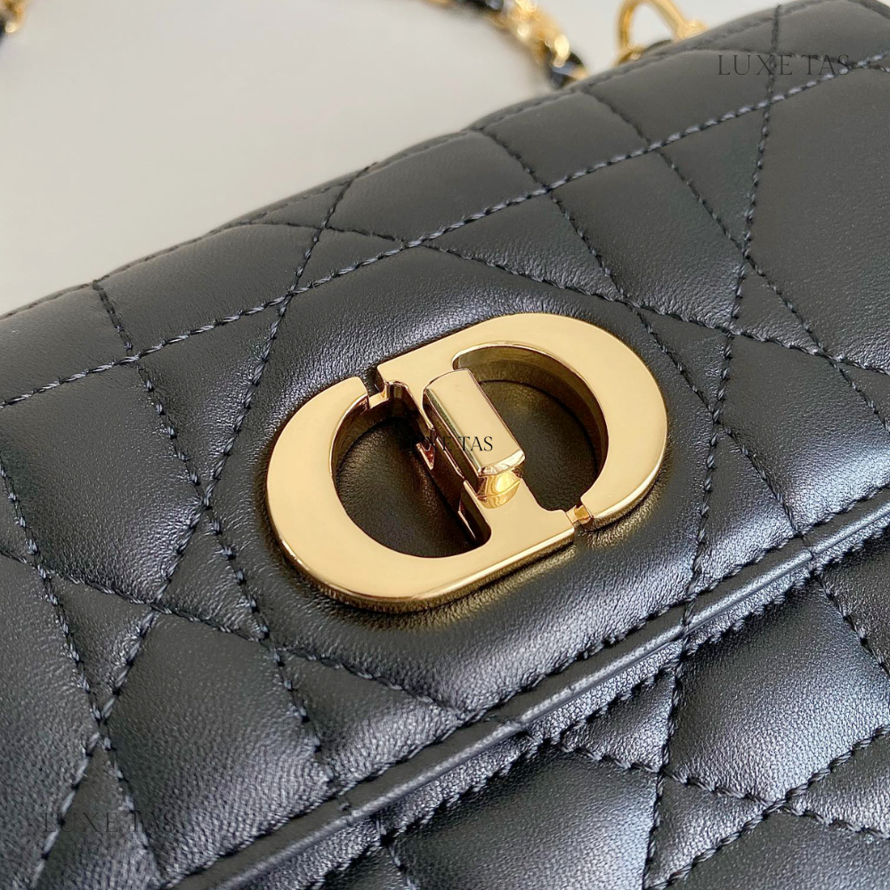 Black Macrocannage Lambskin Miss Caro Mini Bag