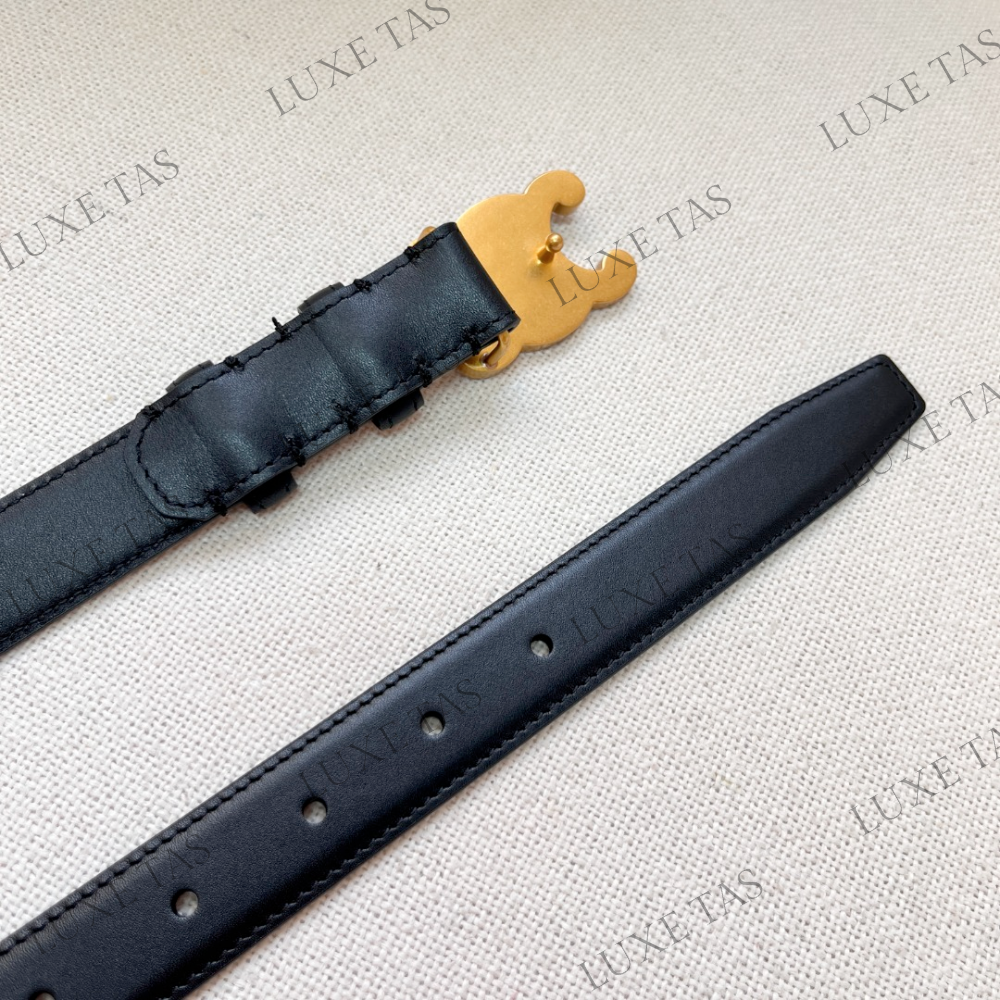 Black Medium Cuir Triomphe Belt In Taurillon Leather