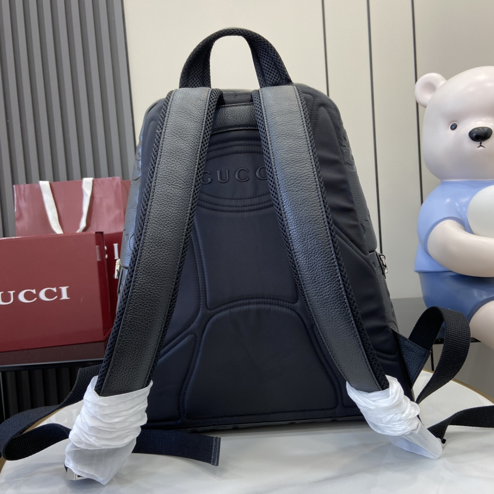 Black Medium Jumbo GG Backpack Leather Backpack for Men