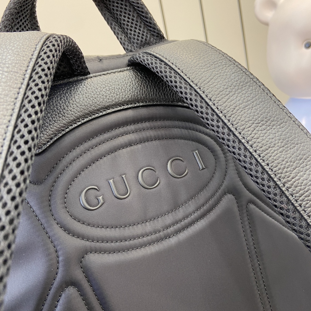 Black Medium Jumbo GG Backpack Leather Backpack for Men