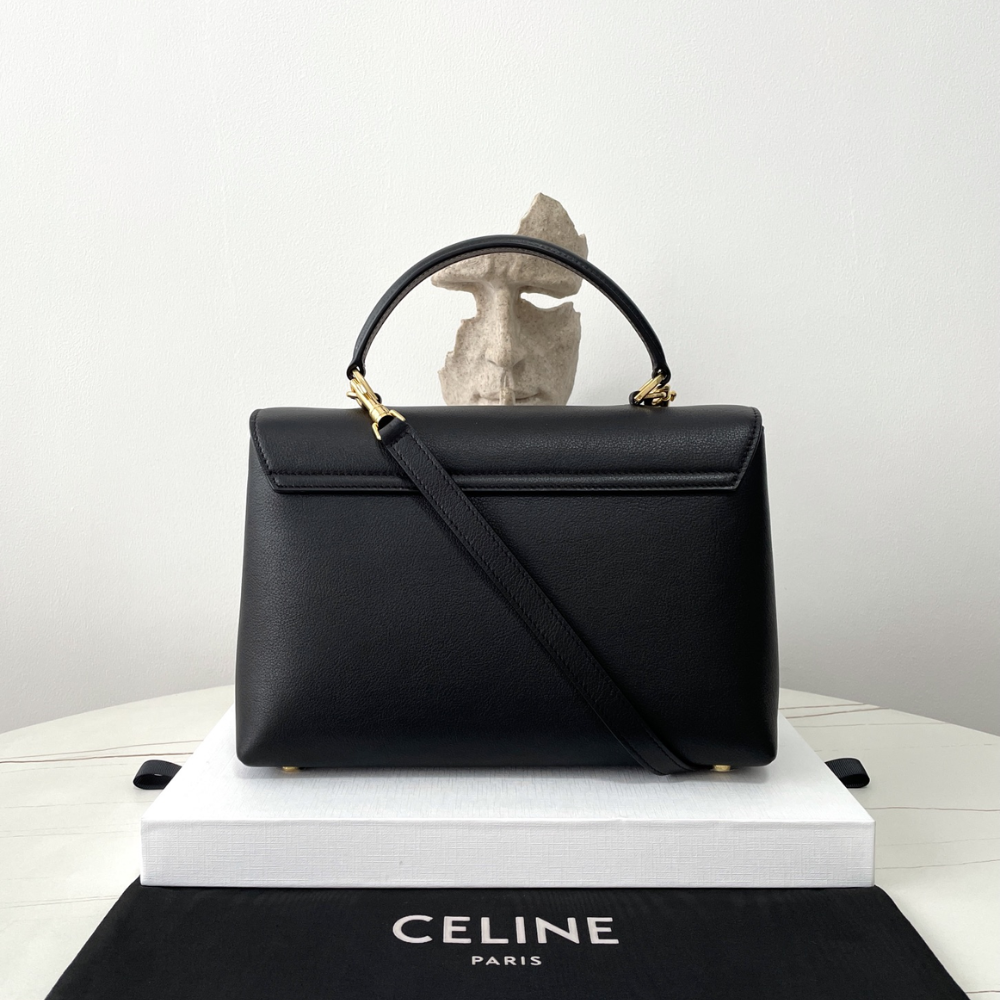 Black Medium Nino Bag In Smooth Satinated Calfskin Leather Handbag for Women