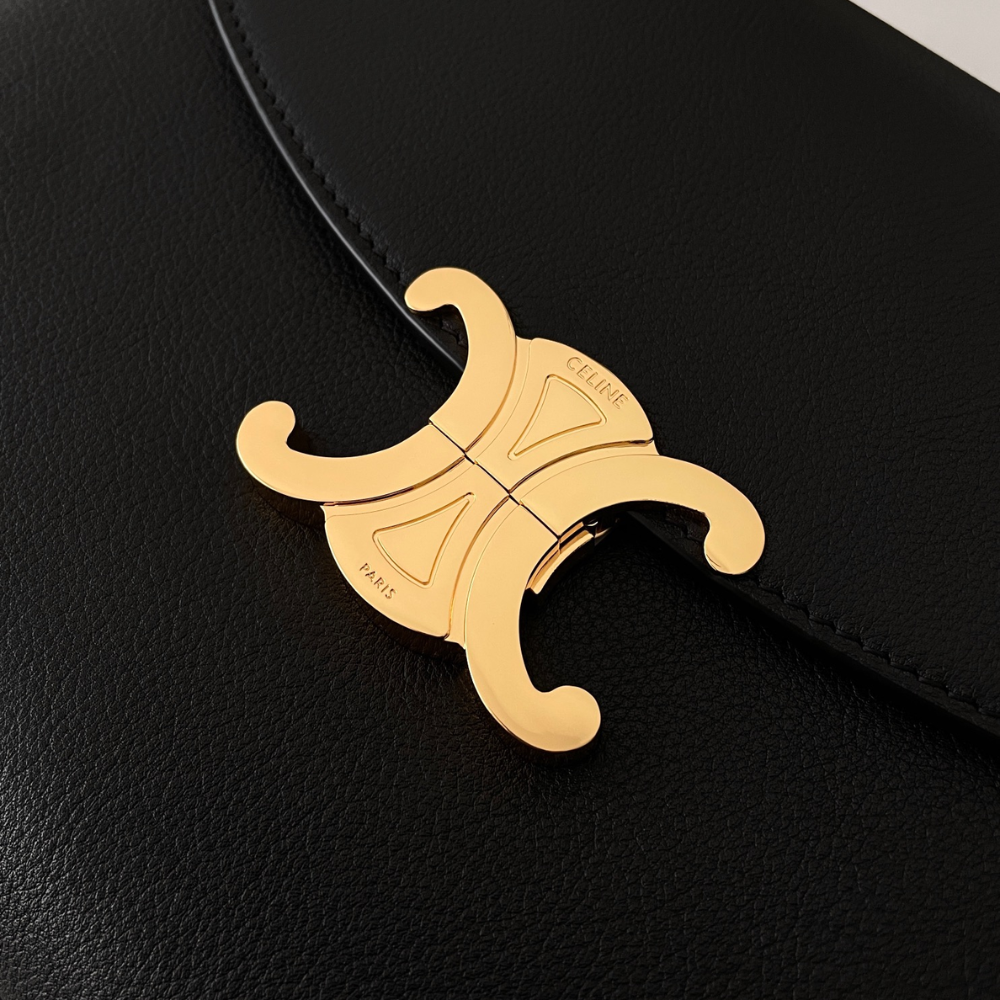 Black Medium Nino Bag In Smooth Satinated Calfskin Leather Handbag for Women