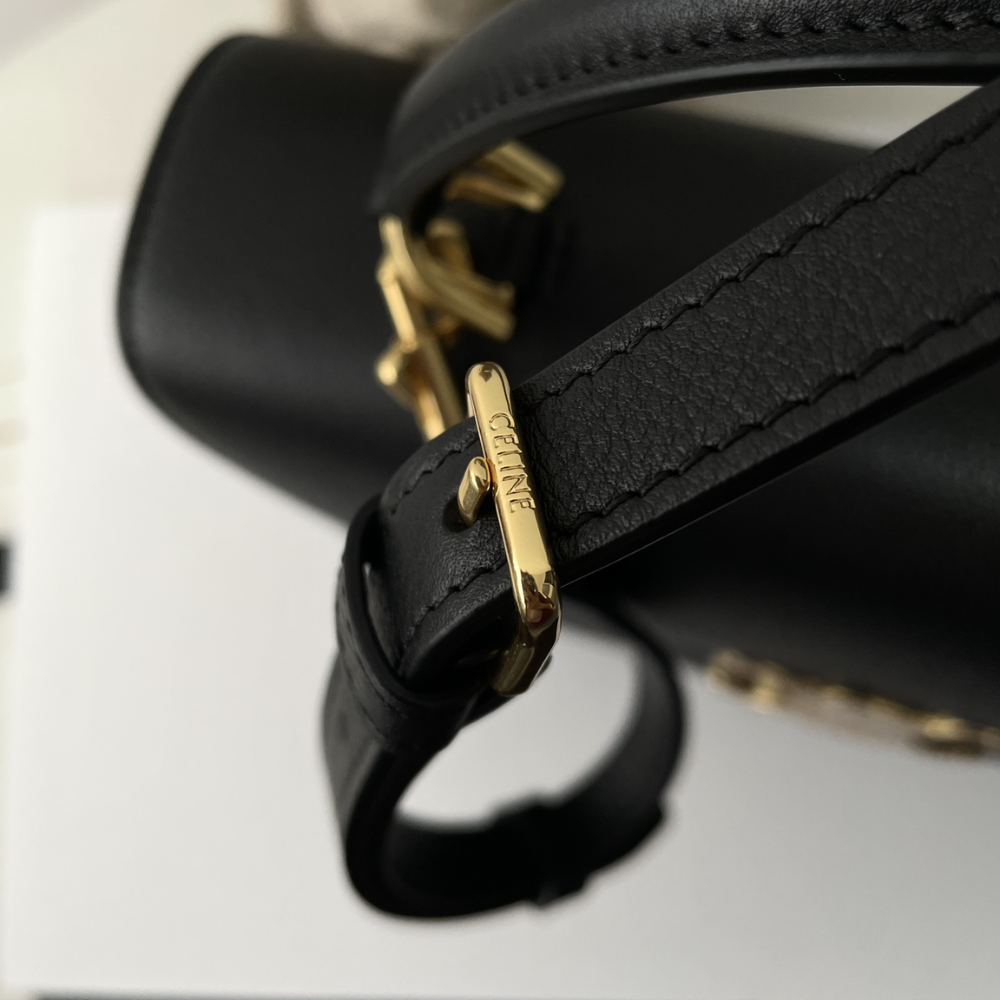 Black Medium Nino Bag In Smooth Satinated Calfskin Leather Handbag for Women