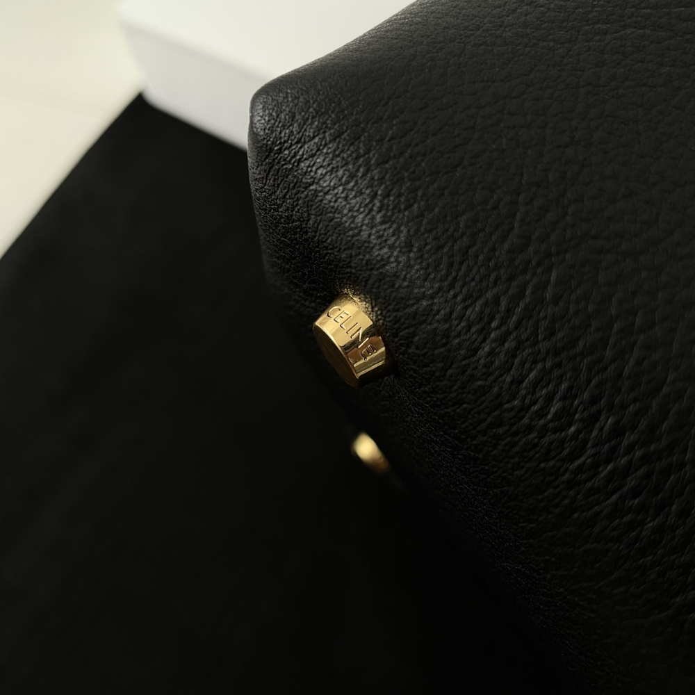 Black Medium Nino Bag In Smooth Satinated Calfskin Leather Handbag for Women