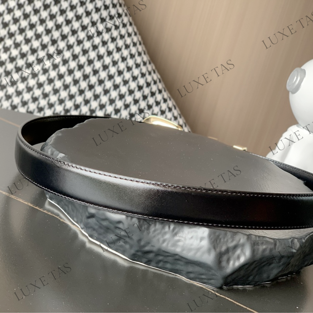 Black Medium Western Belt In Taurillon Leather
